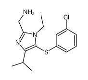 [5-(3-chlorophenyl)sulfanyl-1-ethyl-4-propan-2-ylimidazol-2-yl]methanamine结构式