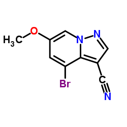 4-溴-6-甲基吡唑并[1,5-a]吡啶-3-腈结构式