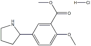 2-甲氧基-5-(吡咯烷-2-基)苯甲酸甲酯盐酸盐结构式