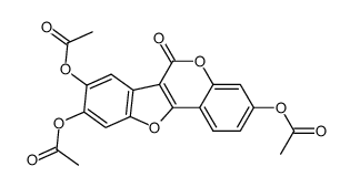 3,8,9-Tris(acetyloxy)-6H-benzofuro[3,2-c][1]benzopyran-6-one Structure