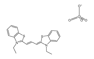 3-Ethyl-2-{(E)-3-[3-ethyl-3H-benzothiazol-(2Z)-ylidene]-propenyl}-benzothiazol-3-ium; perchlorate Structure