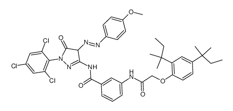 3-[[2-[2,4-双(叔戊基)苯氧基]乙酰基]氨基]-N-(4,5-二氢-4-[(4-甲氧苯基)偶氮-5-氧代-1-(2,4,6-三氯苯基)-1H-吡唑-3-基]苯甲酰胺结构式
