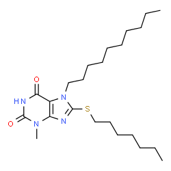 7-Decyl-8-(heptylsulfanyl)-3-methyl-3,7-dihydro-1H-purine-2,6-dione Structure