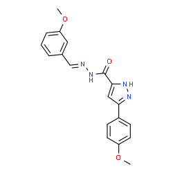 (E)-N-(3-methoxybenzylidene)-3-(4-methoxyphenyl)-1H-pyrazole-5-carbohydrazide结构式