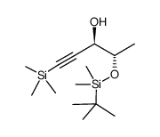 (3R,4S)-4-((tert-butyldimethylsilyl)oxy)-1-(trimethylsilyl)pent-1-yn-3-ol结构式