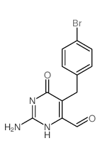 4-Pyrimidinecarboxaldehyde,2-amino-5-[(4-bromophenyl)methyl]-1,6-dihydro-6-oxo-结构式