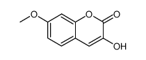 3-Hydroxy-7-methoxy-2H-1-benzopyran-2-one结构式