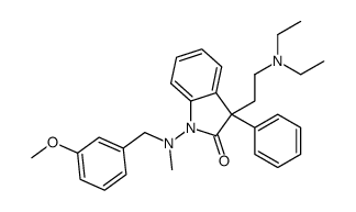 3-[2-(diethylamino)ethyl]-1-[(3-methoxyphenyl)methyl-methylamino]-3-phenylindol-2-one结构式