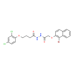 N'-{[(1-bromo-2-naphthyl)oxy]acetyl}-4-(2,4-dichlorophenoxy)butanohydrazide Structure