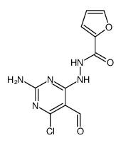 furan-2-carboxylic acid N-(2-amino-6-chloro-5-formylpyrimidin-4-yl)-hydrazide结构式