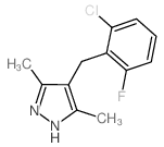 4-(2-氯-6-氟苄基)-3,5-二甲基-1H-吡唑结构式