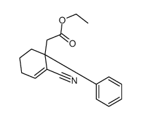 ethyl 2-(2-cyano-1-phenylcyclohex-2-en-1-yl)acetate Structure