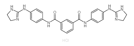 1,3-Benzenedicarboxamide, N,N-bis[4-[ (4, 5-dihydro-1H-imidazol-2-yl)amino]phenyl]-, dihydrochloride Structure
