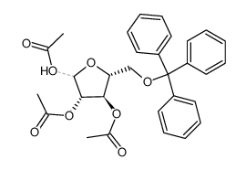 1,2,3-tri-O-acetyl-5-O-triphenylmethyl-D-arabinofuranose结构式