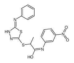 2-[(5-anilino-1,3,4-thiadiazol-2-yl)sulfanyl]-N-(3-nitrophenyl)propanamide结构式