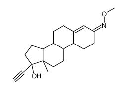 (17R)-17-Hydroxy-19-norpregn-4-en-20-yn-3-one O-methyl oxime结构式