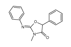 3-methyl-5-phenyl-2-phenylimino-oxazolidin-4-one结构式
