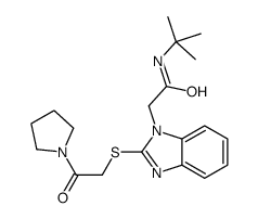 1H-Benzimidazole-1-acetamide,N-(1,1-dimethylethyl)-2-[[2-oxo-2-(1-pyrrolidinyl)ethyl]thio]-(9CI) structure