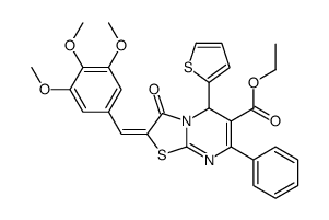 ethyl (2Z)-3-oxo-7-phenyl-5-thiophen-2-yl-2-[(3,4,5-trimethoxyphenyl)methylidene]-5H-[1,3]thiazolo[3,2-a]pyrimidine-6-carboxylate结构式