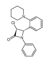 (3S,4S)-3-Chloro-1-phenyl-4-(2-piperidin-1-yl-phenyl)-azetidin-2-one结构式