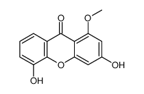 3,5-dihydroxy-1-methoxyxanthen-9-one结构式