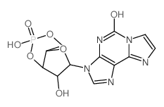 3-(2,7-dihydroxy-2-oxo-4a,6,7,7a-tetrahydro-4H-furo[3,2-d][1,3,2]dioxaphosphinin-6-yl)-4H-imidazo[2,1-f]purin-5-one结构式