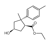 (+)-(1S,2S,4R)-4-hydroxy-2-methyl-2-p-tolylcyclopentanecarboxylic acid ethyl ester Structure