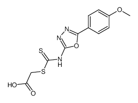 {[5-(4-methoxy-phenyl)-[1,3,4]oxadiazol-2-yl]-thiocarbamoylsulfanyl}-acetic acid结构式