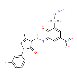sodium 3-[[1-(3-chlorophenyl)-4,5-dihydro-3-methyl-5-oxo-1H-pyrazol-4-yl]azo]-2-hydroxy-5-nitrobenzenesulphonate Structure