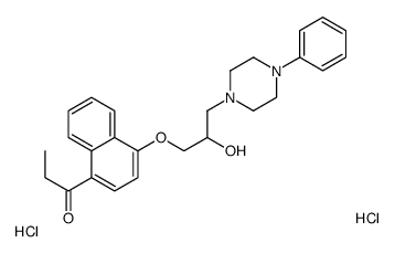 1-[4-[2-hydroxy-3-(4-phenylpiperazin-1-yl)propoxy]naphthalen-1-yl]propan-1-one,dihydrochloride结构式