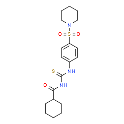 N-({[4-(1-piperidinylsulfonyl)phenyl]amino}carbonothioyl)cyclohexanecarboxamide结构式