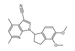 1-(4,5-dimethoxy-2,3-dihydro-1H-inden-1-yl)-4,6-dimethyl-1H-pyrrolo[2,3-b]pyridine-3-carbonitrile结构式