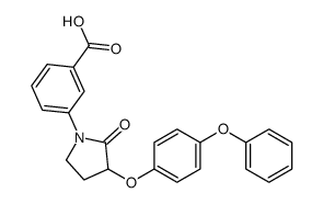 3-(2-氧代-3-(4-苯氧基苯氧基)吡咯烷-1-基)苯甲酸结构式