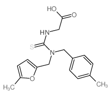 [({(4-Methylbenzyl)[(5-methyl-2-furyl)methyl]-amino}carbonothioyl)amino]acetic acid结构式