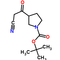 2-Methyl-2-propanyl 3-(cyanoacetyl)-1-pyrrolidinecarboxylate结构式