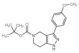 3-(4-甲氧基苯基)-6,7-二氢-1H-吡唑并[4,3-c]吡啶-5(4H)-羧酸叔丁酯结构式