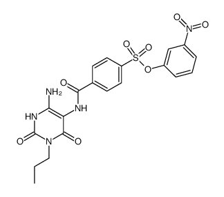 Benzenesulfonic acid,4-[[(4-amino-1,2,3,6-tetrahydro-2,6-dioxo-1-propyl-5-pyrimidinyl)amino]carbonyl]-,3-nitrophenyl ester structure