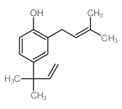 4-(2-methylbut-3-en-2-yl)-2-(3-methylbut-2-enyl)phenol结构式