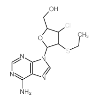 [5-(6-aminopurin-9-yl)-3-chloro-4-ethylsulfanyl-oxolan-2-yl]methanol Structure