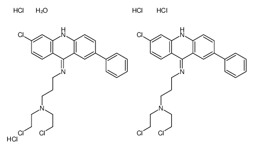 N',N'-bis(2-chloroethyl)-N-(6-chloro-2-phenylacridin-9-yl)propane-1,3-diamine,hydrate,tetrahydrochloride结构式