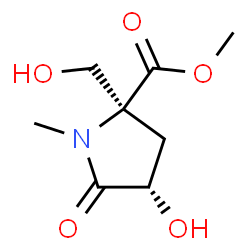 D-Proline, 4-hydroxy-2-(hydroxymethyl)-1-methyl-5-oxo-, methyl ester, (4S)- (9CI) Structure