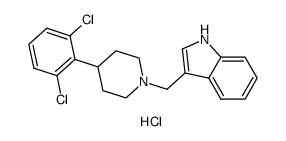 3-[4-(2,6-dichloro-phenyl)-piperidin-1-ylmethyl]-1H-indole hydrochloride Structure