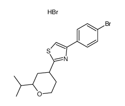 4-(4-Bromo-phenyl)-2-(2-isopropyl-tetrahydro-pyran-4-yl)-thiazole; hydrobromide Structure