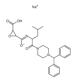 sodium 3-[[1-(4-benzhydrylpiperazin-1-yl)-4-methyl-1-oxo-pentan-2-yl]c arbamoyl]oxirane-2-carboxylate结构式