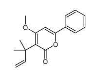 4-methoxy-3-(2-methylbut-3-en-2-yl)-6-phenylpyran-2-one Structure