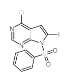 7-(苯磺酰基)-4-氯-6-碘-7H-吡咯并[2,3-D]嘧啶结构式