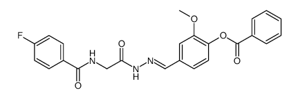 Glycine, N-(4-fluorobenzoyl)-, 2-[[4-(benzoyloxy)-3-methoxyphenyl]methylene]hydrazide Structure