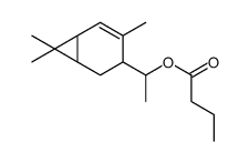 1-(4,7,7-trimethyl-3-bicyclo[4.1.0]hept-4-enyl)ethyl butanoate结构式