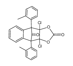 3a,9a-dichloro-4,9-di-o-tolyl-3a,4,9,9a-tetrahydro-4,9-methanonaphtho[2,3-d][1,3]dioxole-2,10-dione结构式
