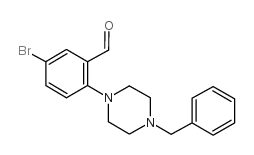 2-(4-BENZYL-1-PIPERAZINO)-5-BROMO-BENZALDEHYDE structure